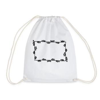 Floral Garland Flowers Hearts 31 Drawing Area 31 - Drawstring Bag - white - Front