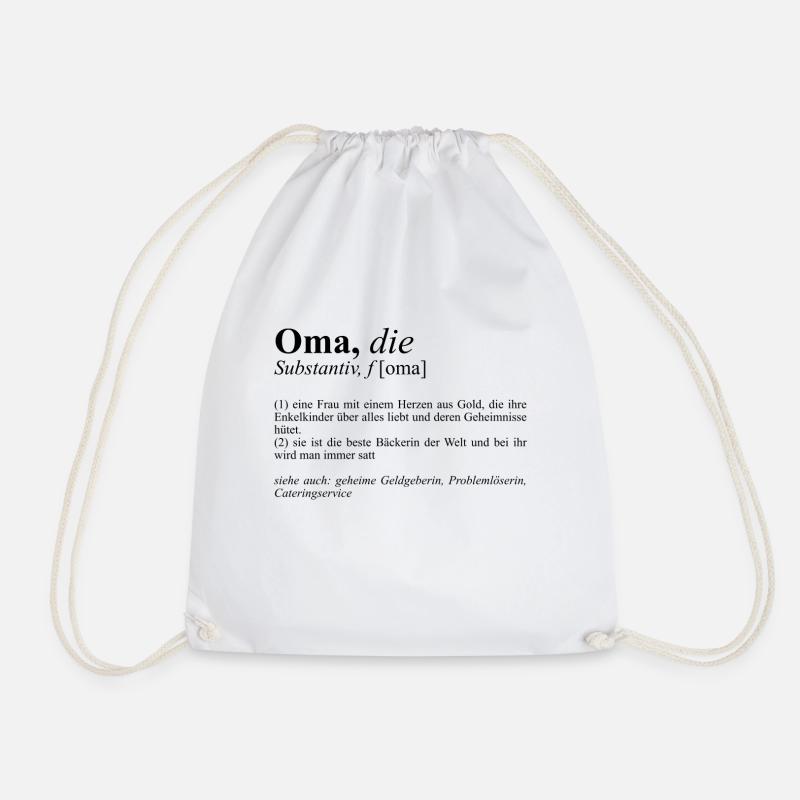 Oma Shirt Lautschrift Duden Geschenk - Turnbeutel - Weiß