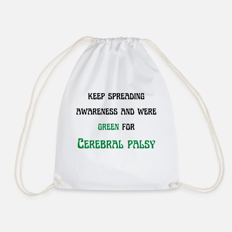 cerebral palsy - Drawstring Bag - white