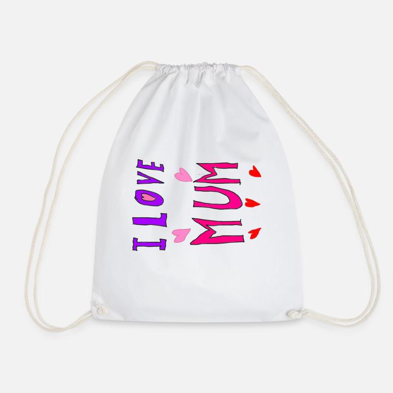 I love mum - Drawstring Bag - white