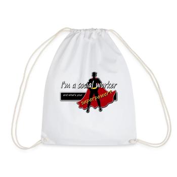 Social Worker Superhero - Drawstring Bag - white - Front
