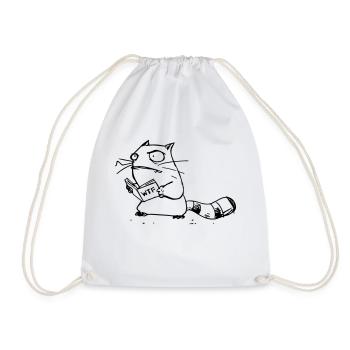 nerd wtf cat - Turnbeutel - Weiß - Vorne