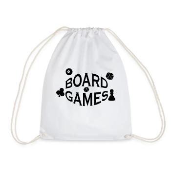 Boardgame Chess Backgammon Game Night - Drawstring Bag - white - Front