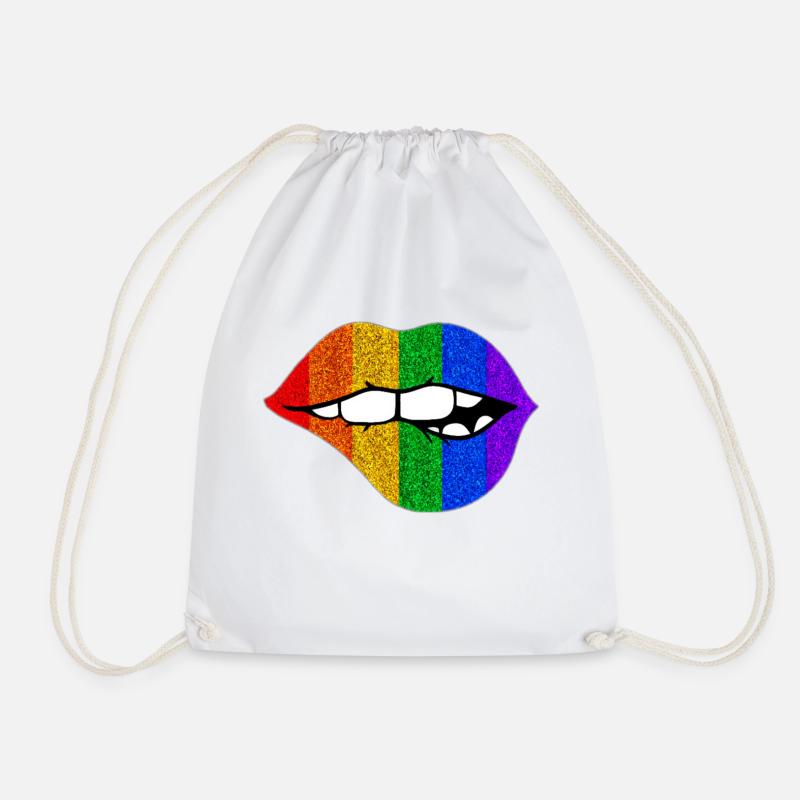 LGBTQ+ LIPS BITING PRIDE - Turnbeutel - Weiß