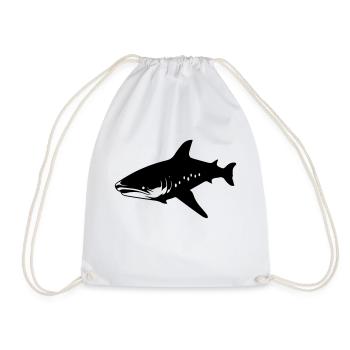 whale shark - Drawstring Bag - white - Front