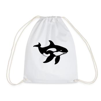 orca - Drawstring Bag - white - Front