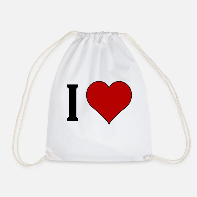 I ♥️ .......... - Turnbeutel - Weiß