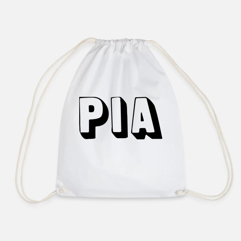 Name - Pia - Turnbeutel - Weiß