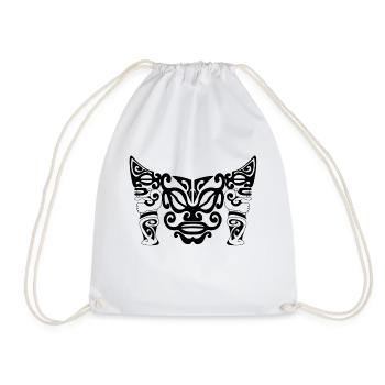 Maori Chest Logo 86 Black - Drawstring Bag - white - Front
