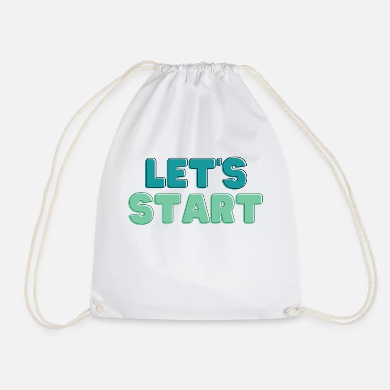 Let's start - Drawstring Bag - white
