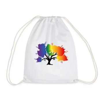 LGBTQIA+ Tree - Drawstring Bag - white - Front