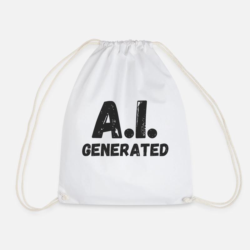 A.I. Generated - Drawstring Bag - white