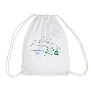 Mountains - Drawstring Bag - white - Front