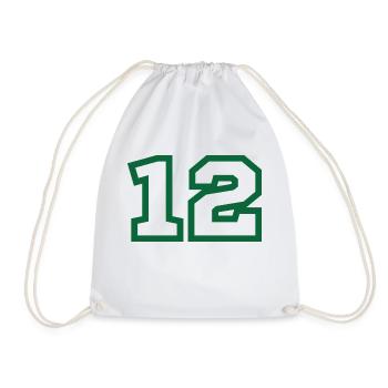 Numéro 12 sport vert - Sac de sport léger - blanc - Devant