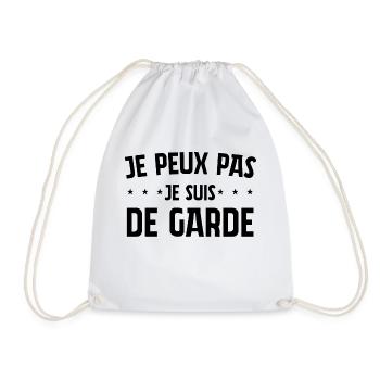 I CAN'T I'M ON CALL QUOTES - Drawstring Bag - white - Front