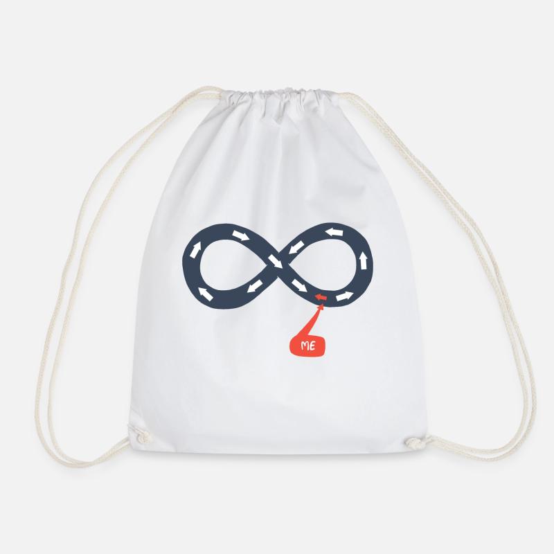 Me and the infinite, against the tide - Drawstring Bag - white