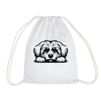 Tête de maltais avec pattes - Sac de sport léger - blanc - Devant