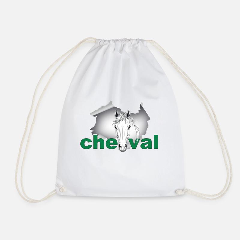 Horse - Drawstring Bag - white