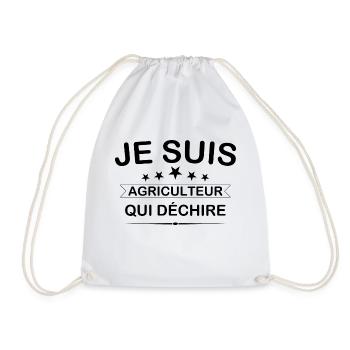I'm a farmer who tears - Drawstring Bag - white - Front