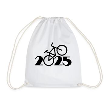 Radtour 2025, Mountainbike 2025, Fahrrad 2025 - Turnbeutel - Weiß - Vorne