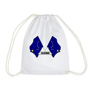 Deux drapeaux texte ALASKA - Sac de sport léger - blanc - Devant