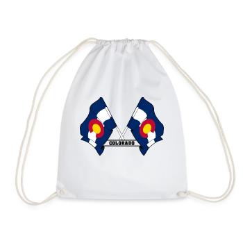 Two flags text COLORADO - Drawstring Bag - white - Front