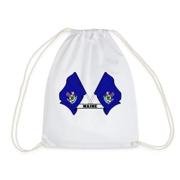 wee flags text MAINE - Drawstring Bag - white - Front