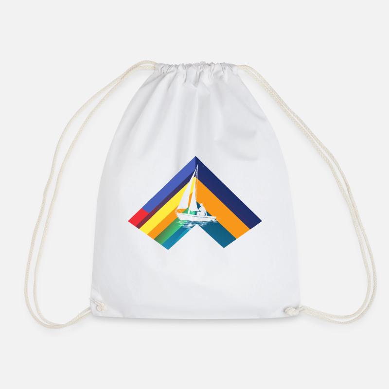 Sailboat Boats - Drawstring Bag - white
