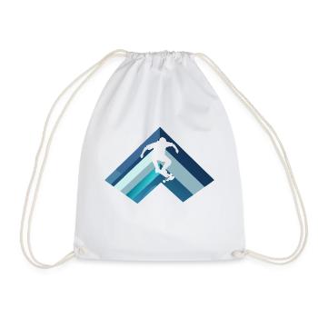 Longboard Skateboard Skater - Drawstring Bag - white - Front