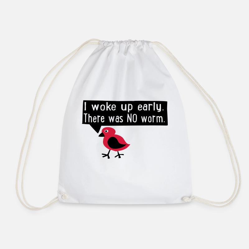 early bird - Drawstring Bag - white