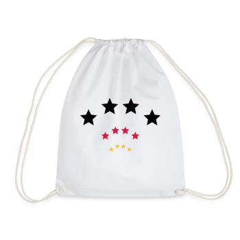 4 Sterne für Schwarz rot gold / 4 stars (3c) - Drawstring Bag - white - Front