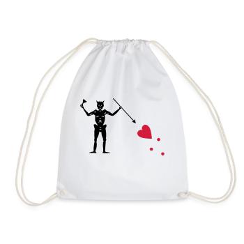 Pirate Flag of Blackbeard (Edward Teach) - Drawstring Bag - white - Front