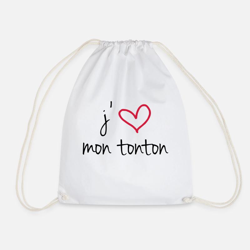 I Love My Uncle - Drawstring Bag - white