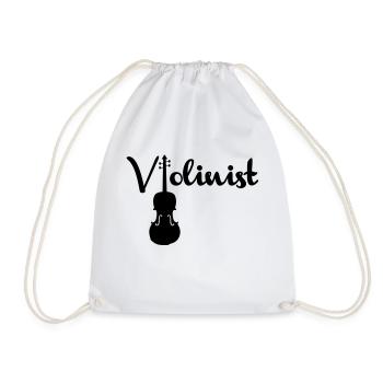 violinist - Drawstring Bag - white - Front
