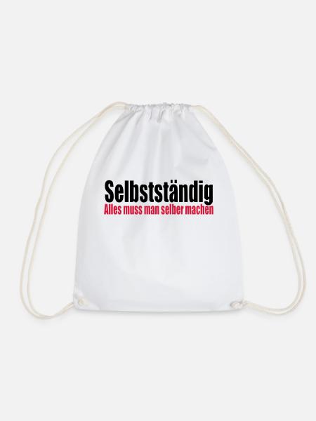 Selbstständig Arbeit Geschenk Geburtstag Chef - Turnbeutel - Weiß