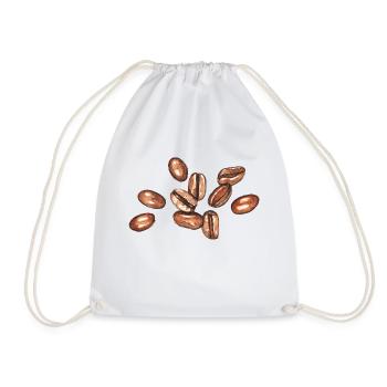 coffee beans - Drawstring Bag - white - Front