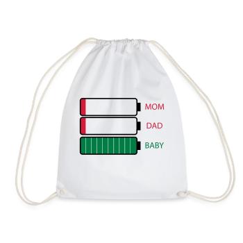 Parents empty battery - Drawstring Bag - white - Front