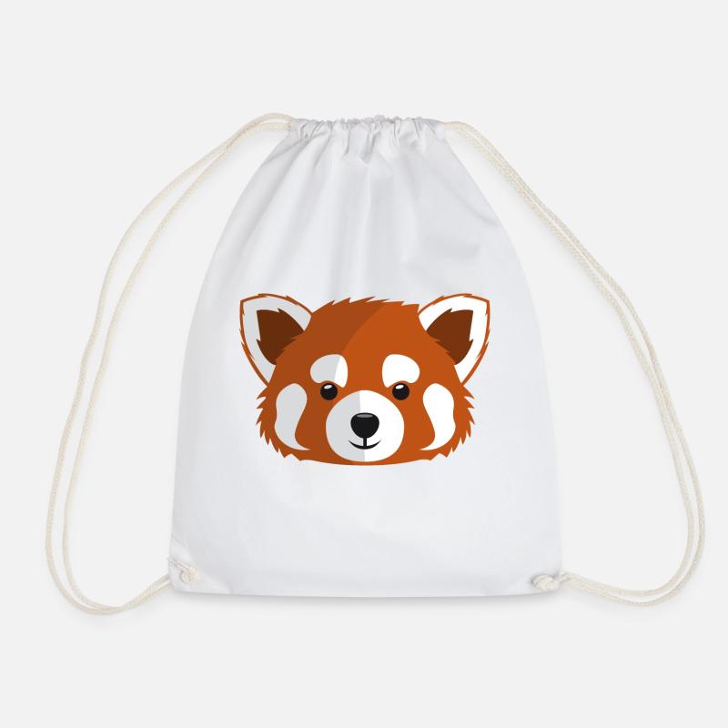 red panda / little panda - Drawstring Bag - white