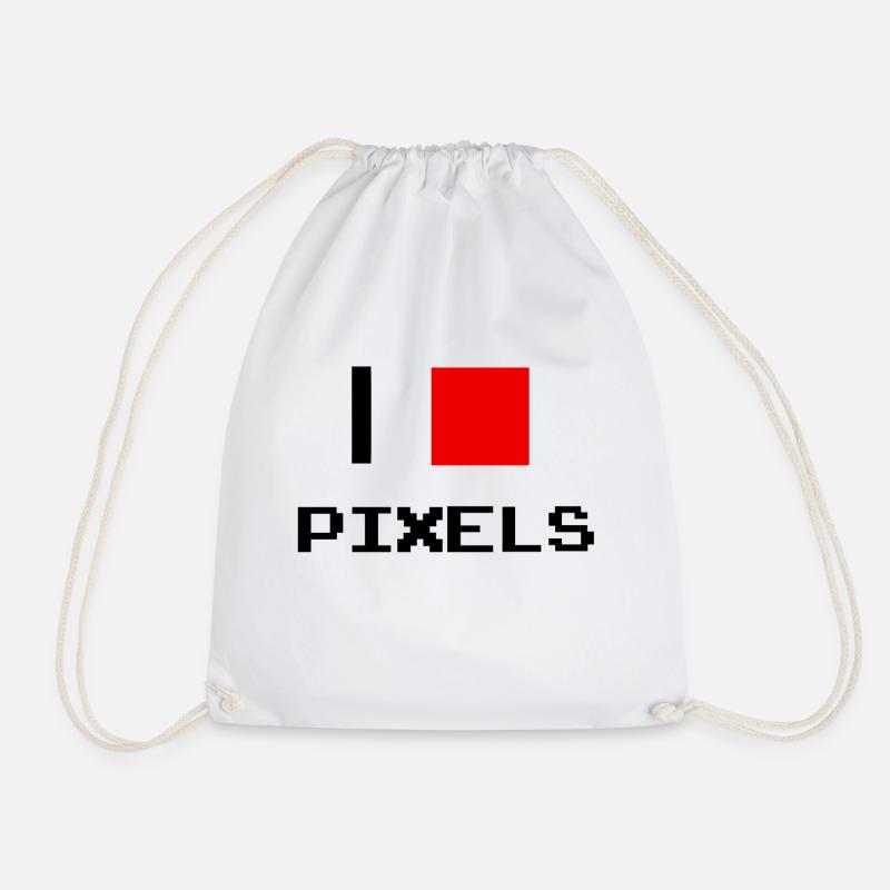 pixel - Drawstring Bag - white