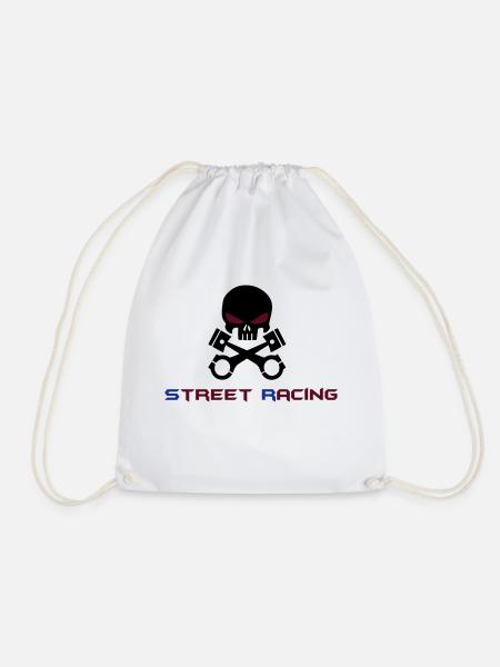 STREET RACING - Drawstring Bag - white