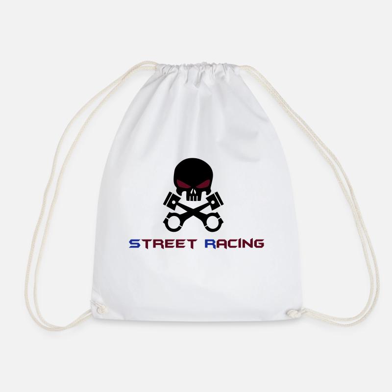 STREET RACING - Drawstring Bag - white