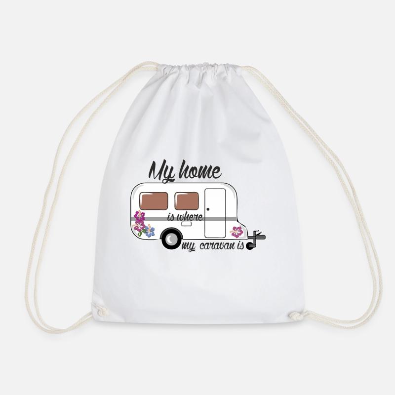 Caravan - Drawstring Bag - white