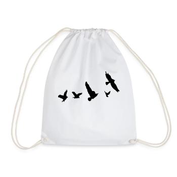 Oiseaux volant colombe - Sac de sport léger - blanc - Devant