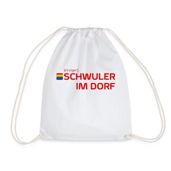 [einziger] SCHWULER IM DORF - Turnbeutel - Weiß - Vorne