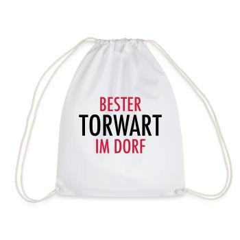 Bester Torwart im Dorf | Fußball Geschenke - Turnbeutel - Weiß - Vorne