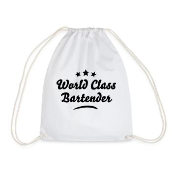 world class bartender stars - Drawstring Bag - white - Front