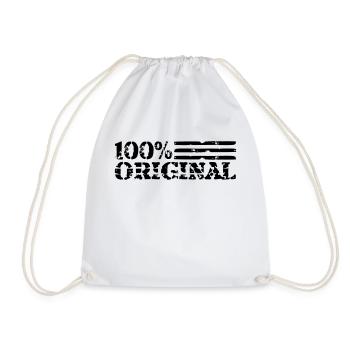 Stripes logo 100% original - Drawstring Bag - white - Front