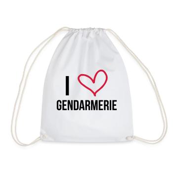 I Love Gendarmerie / Gendarmerie - Sac de sport léger - blanc - Devant