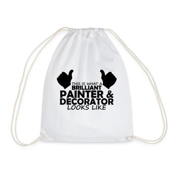 brilliant painter & decorator - Drawstring Bag - white - Front