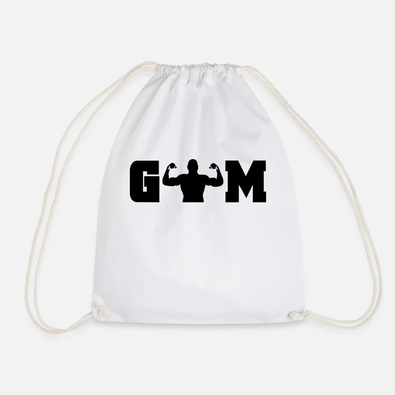 gym - Drawstring Bag - white